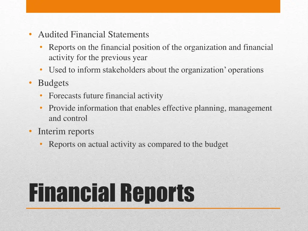 audited financial statements reports