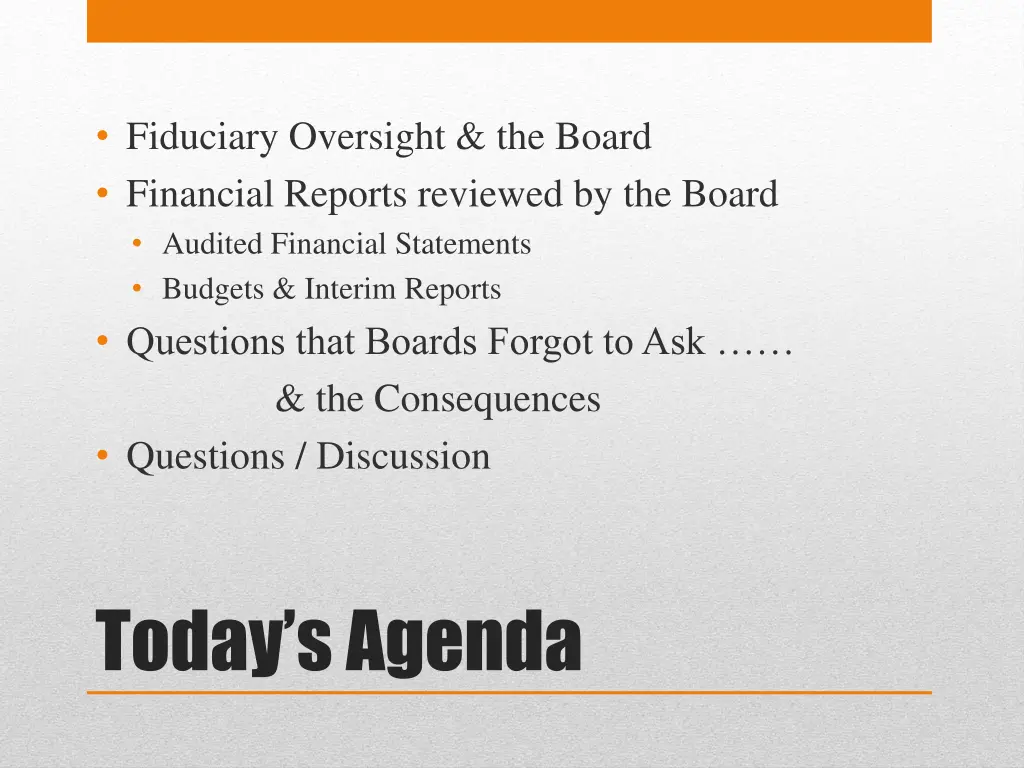 fiduciary oversight the board financial reports