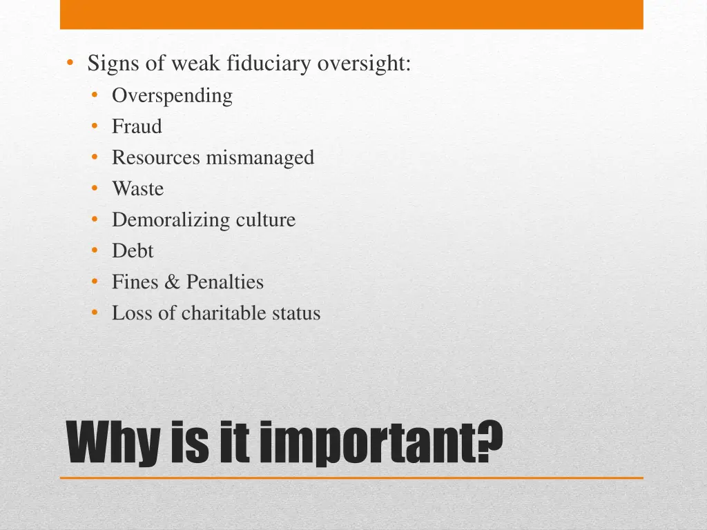 signs of weak fiduciary oversight overspending