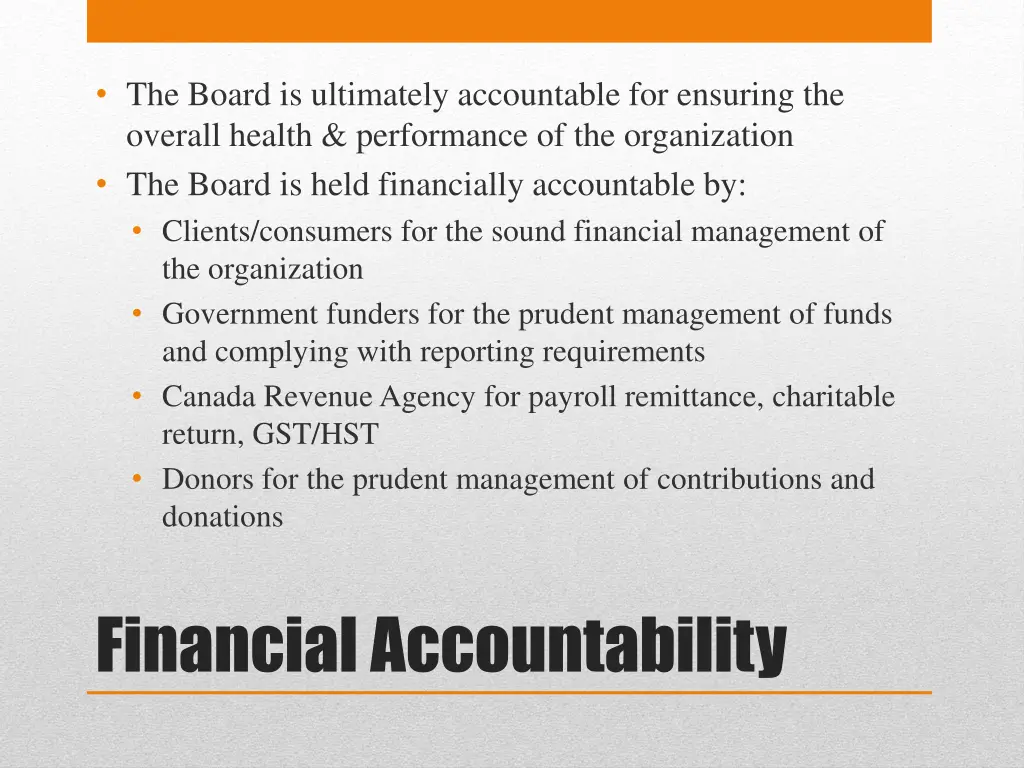 the board is ultimately accountable for ensuring