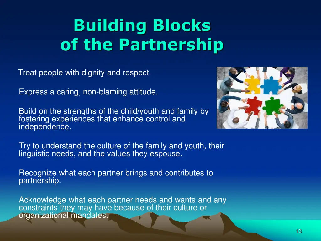 building blocks of the partnership