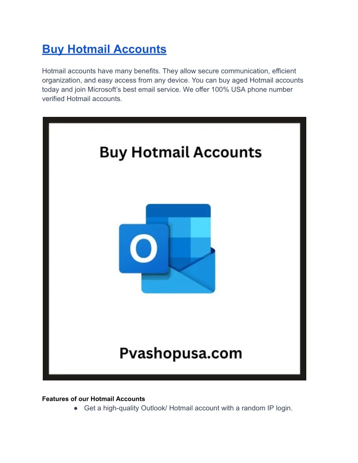 buy hotmail accounts