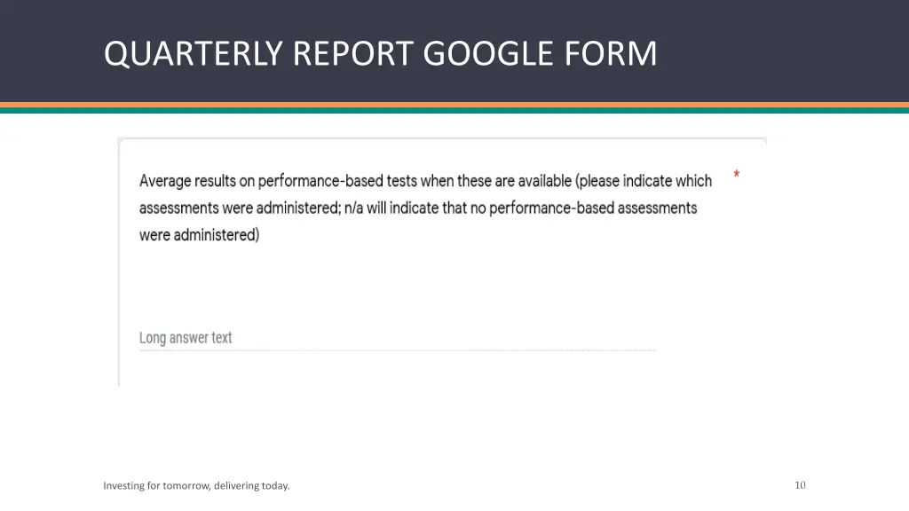 quarterly report google form 2