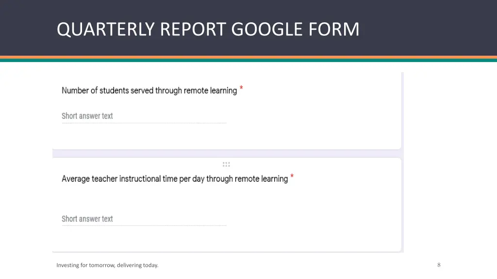 quarterly report google form