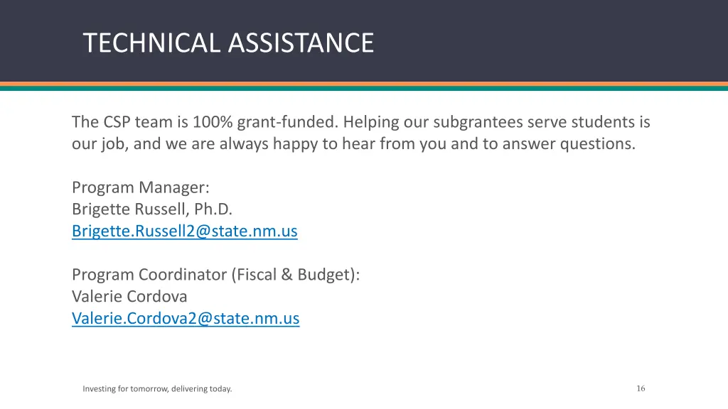 technical assistance