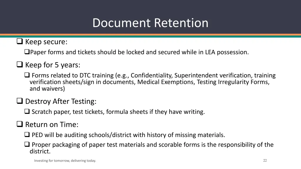 document retention