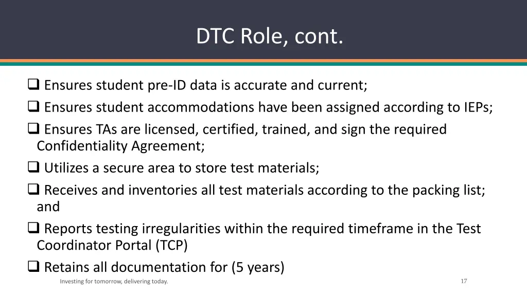 dtc role cont