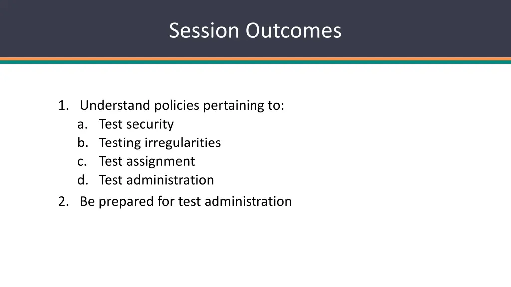 session outcomes