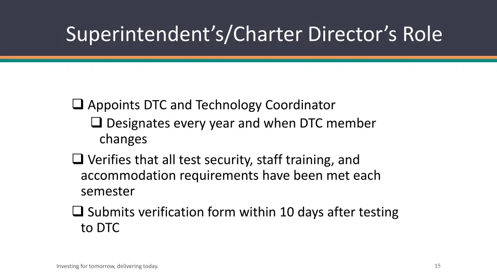 superintendent s charter director s role