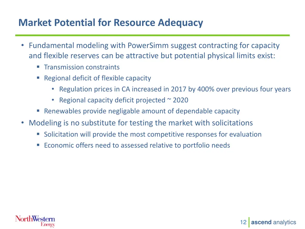 market potential for resource adequacy