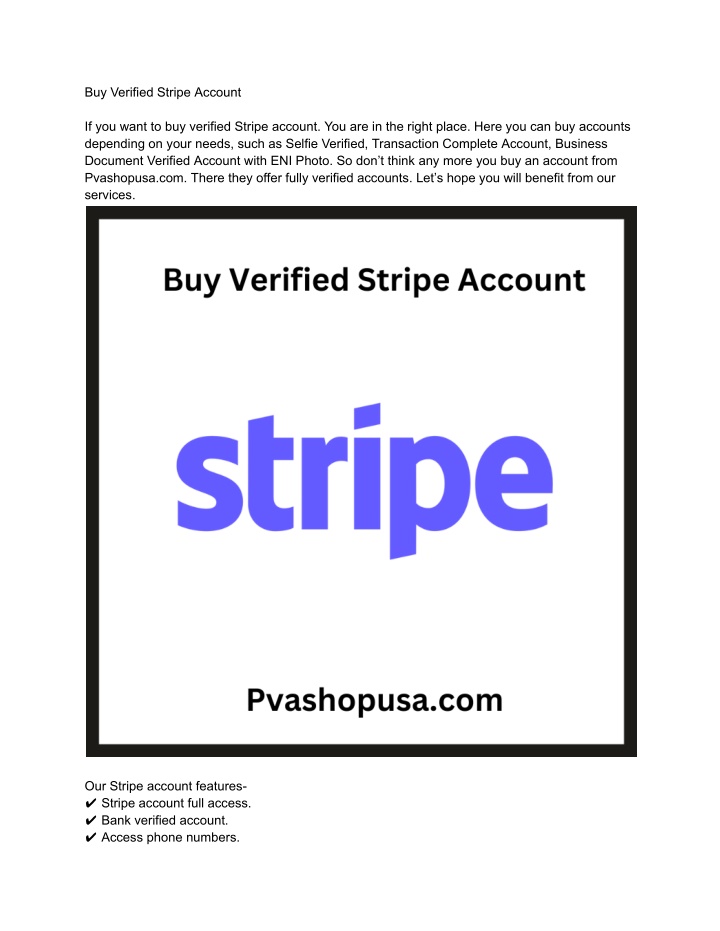 buy verified stripe account