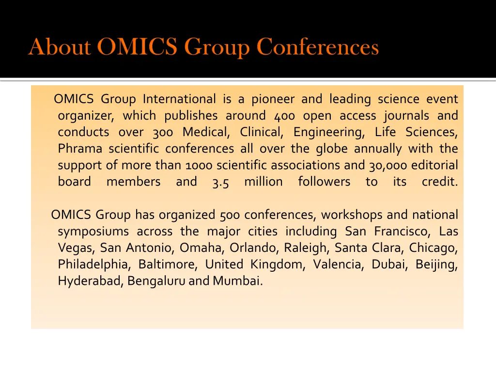 omics group international is a pioneer