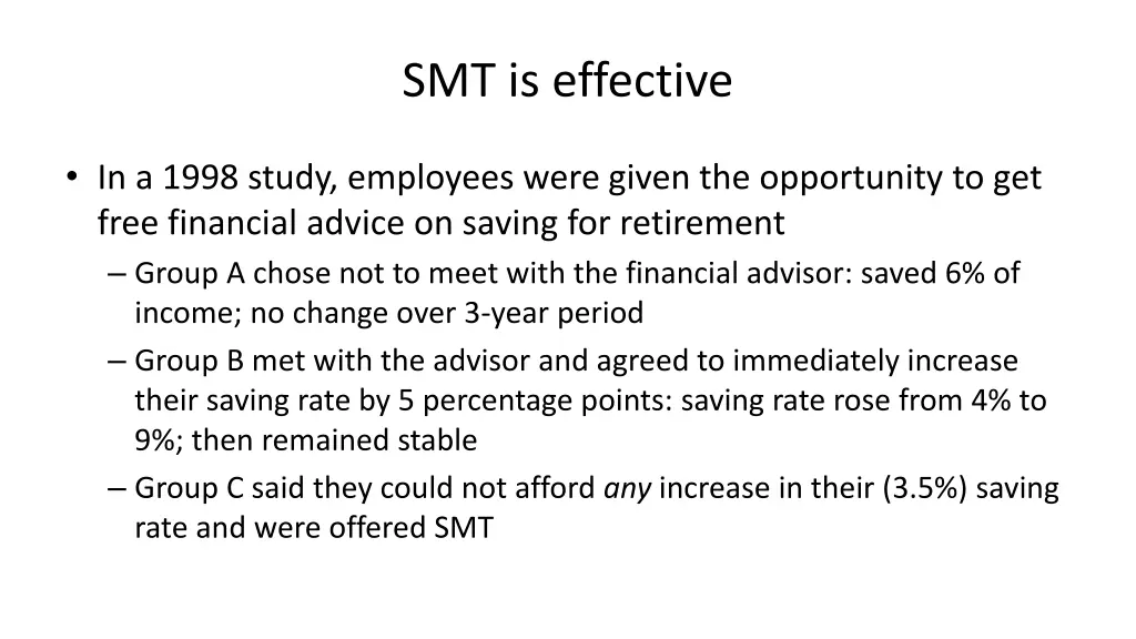 smt is effective