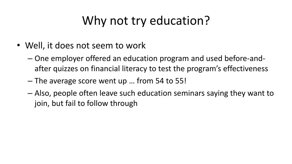 why not try education 1