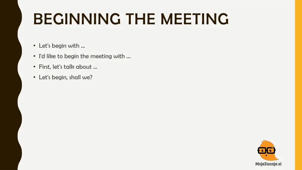 beginning the meeting