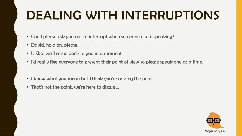 dealing with interruptions