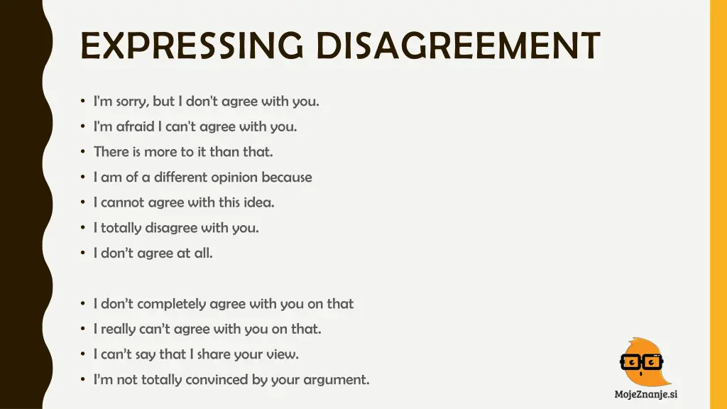 expressing disagreement