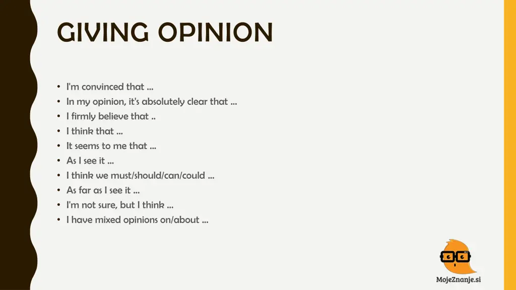 giving opinion