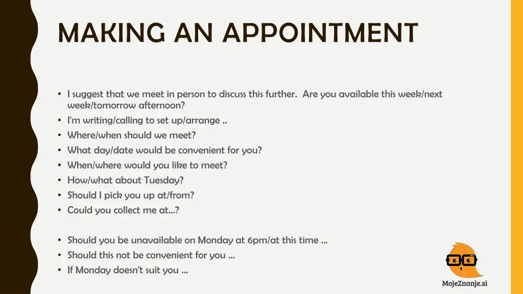 making an appointment