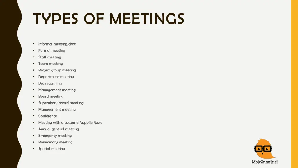 types of meetings