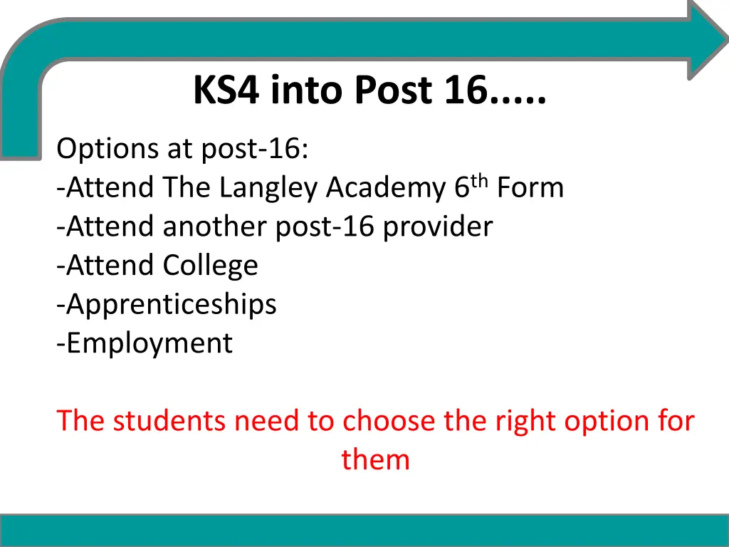 ks4 into post 16 1