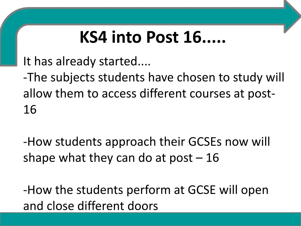 ks4 into post 16