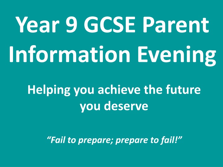 year 9 gcse parent information evening