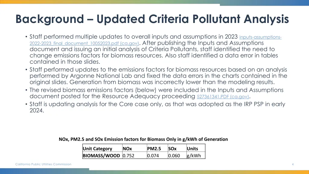 background updated criteria pollutant analysis