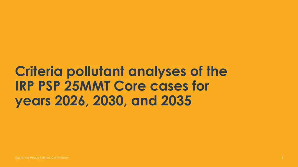 criteria pollutant analyses of the irp psp 25mmt