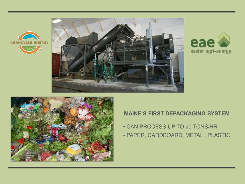 maine s first depackaging system