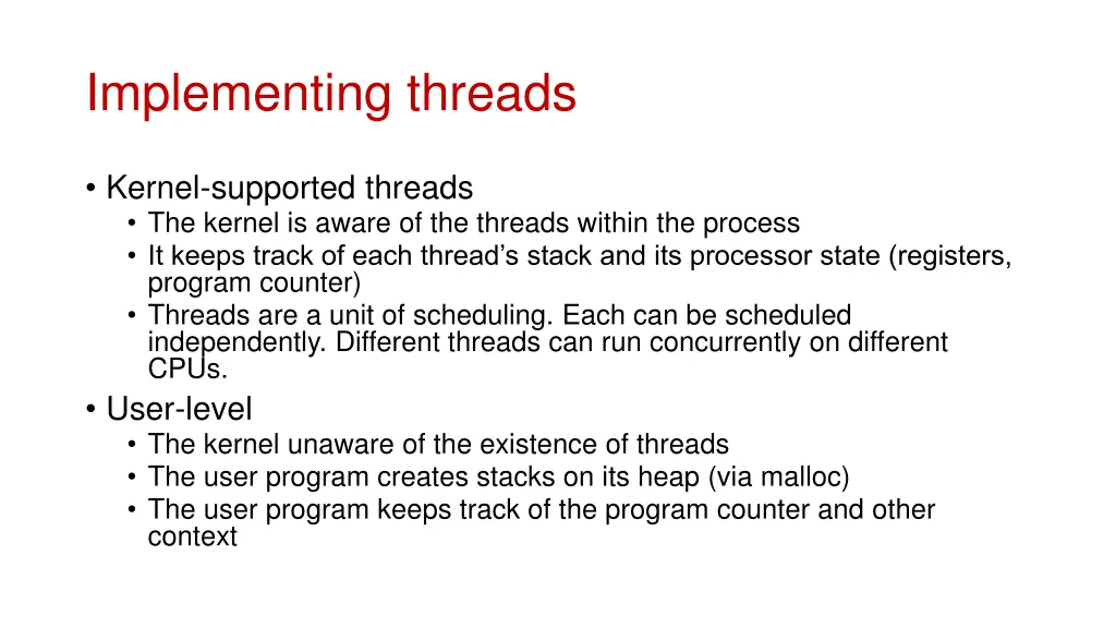 implementing threads