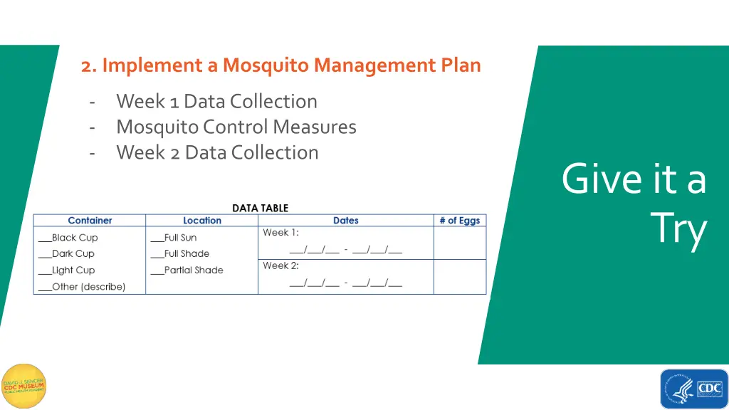 2 implement a mosquito management plan