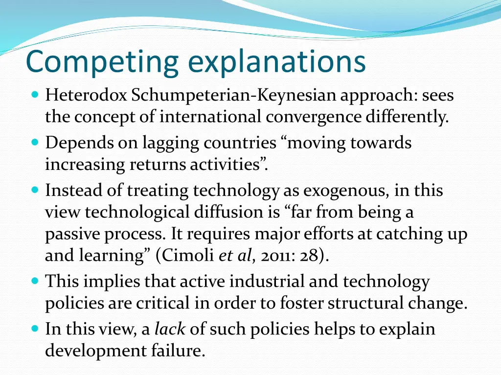 competing explanations heterodox schumpeterian