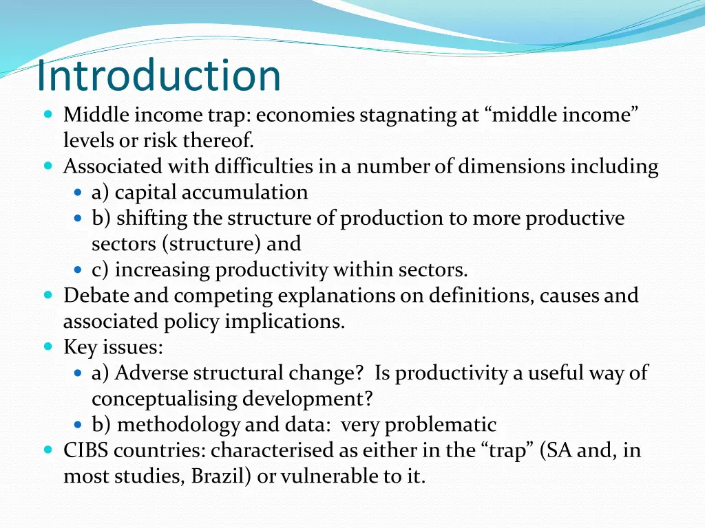 introduction middle income trap economies