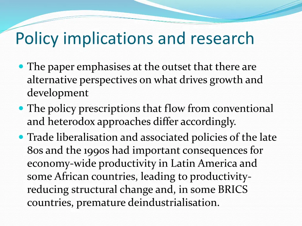 policy implications and research