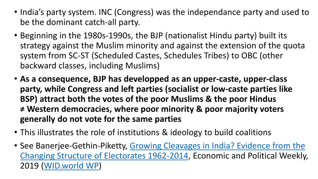 india s party system inc congress