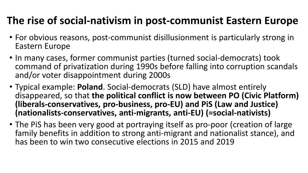 the rise of social nativism in post communist