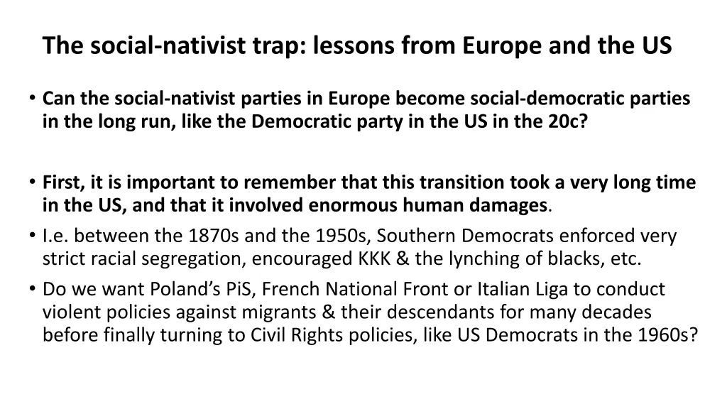 the social nativist trap lessons from europe