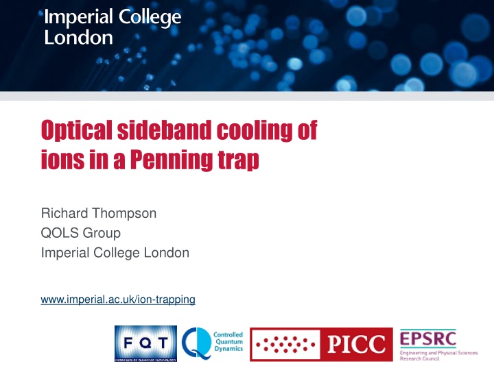 optical sideband cooling of ions in a penning trap