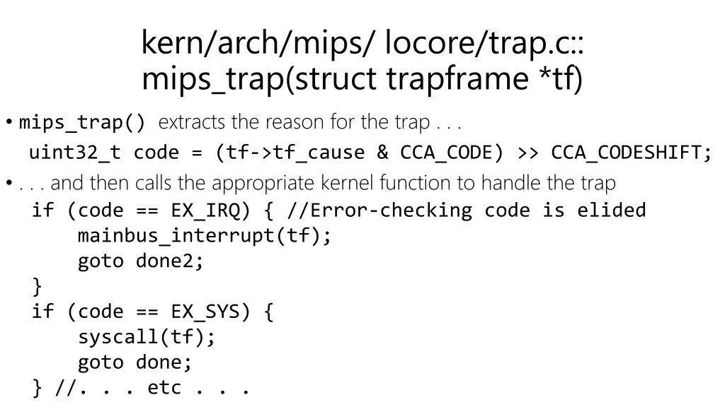 kern arch mips locore trap c mips trap struct