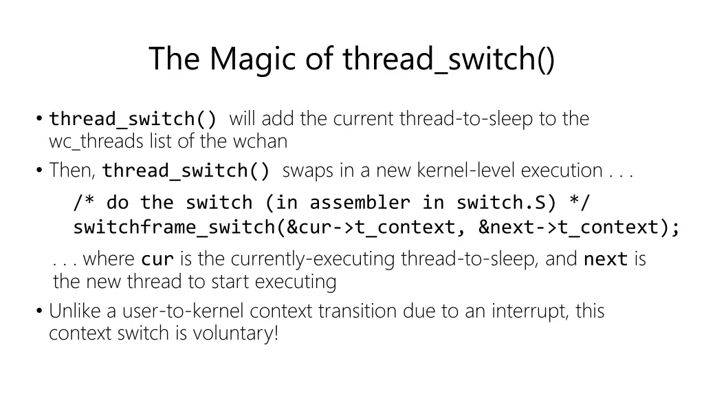 the magic of thread switch