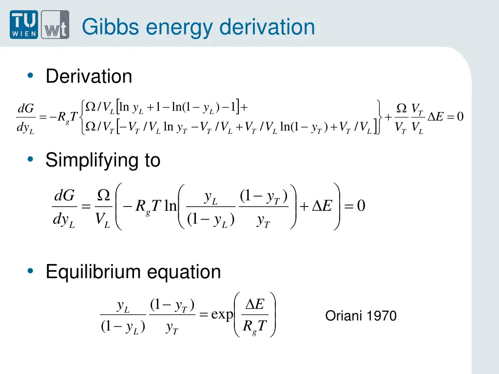 gibbs energy derivation