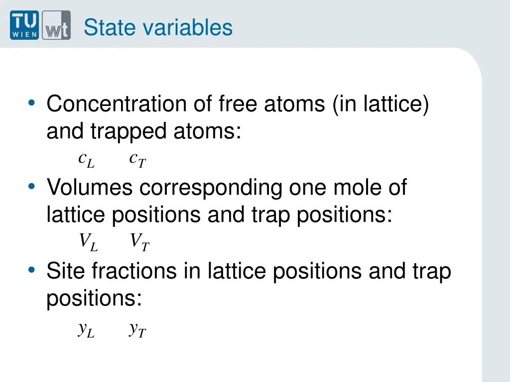 state variables