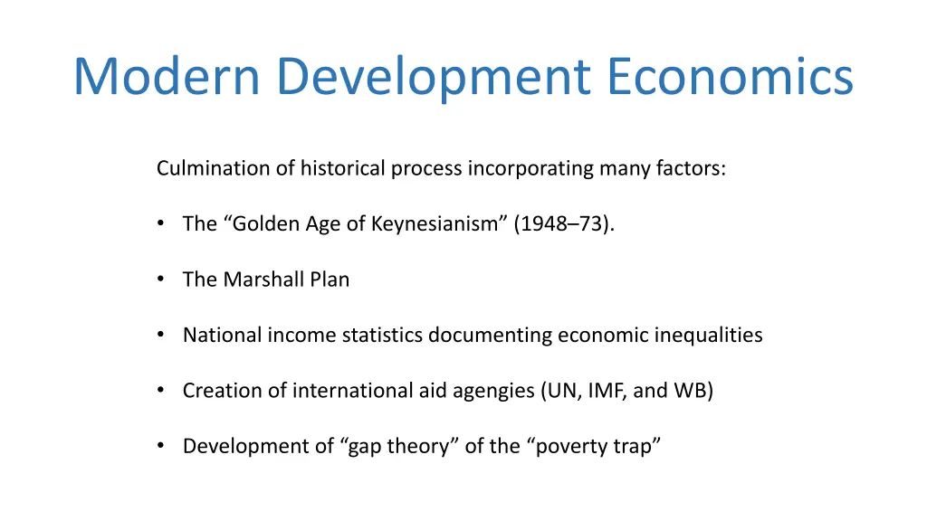 modern development economics