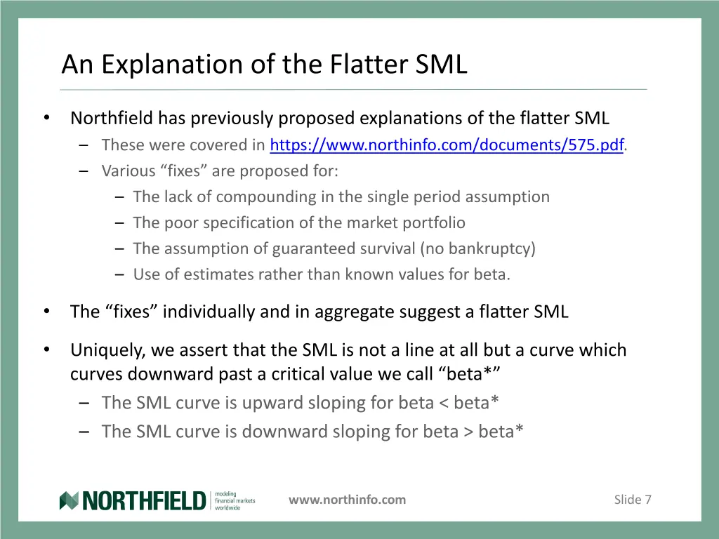 an explanation of the flatter sml