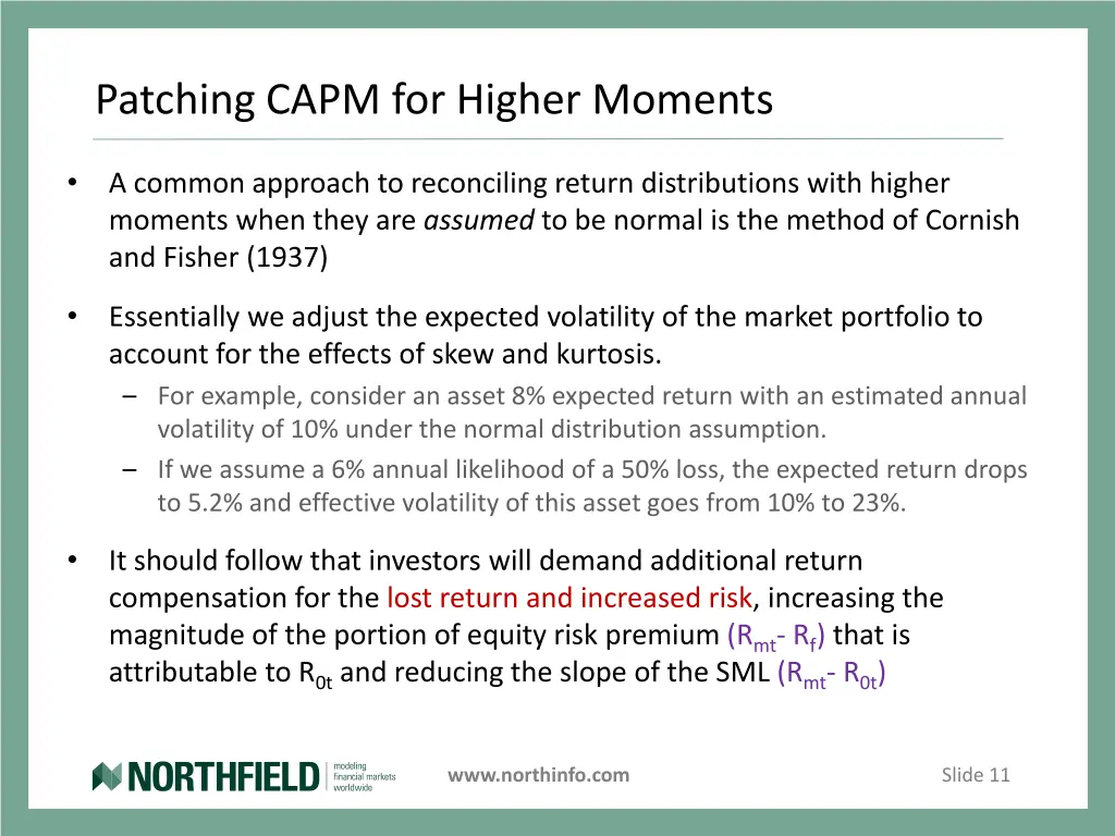 patching capm for higher moments