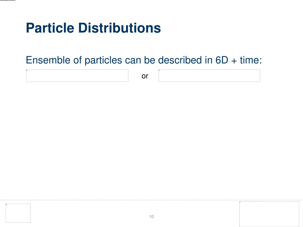 particle distributions