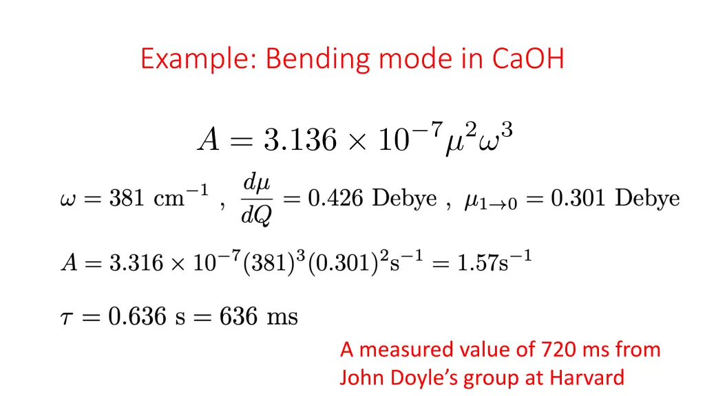 example bending mode in caoh