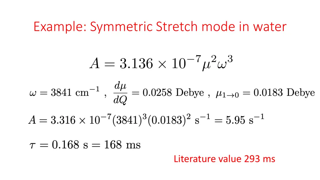 example symmetric stretch mode in water