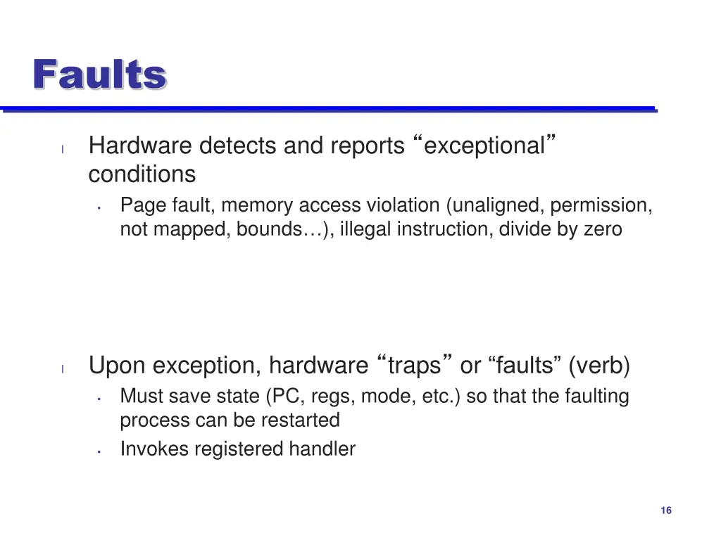 faults